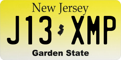 NJ license plate J13XMP