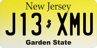 NJ license plate J13XMU