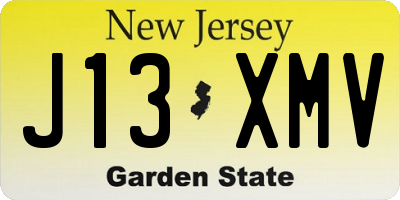 NJ license plate J13XMV