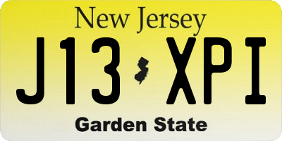 NJ license plate J13XPI