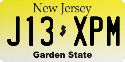 NJ license plate J13XPM