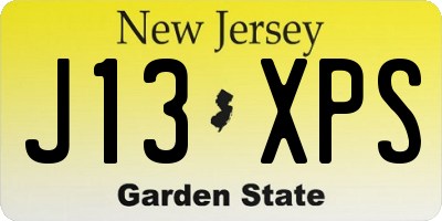 NJ license plate J13XPS