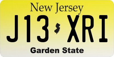 NJ license plate J13XRI