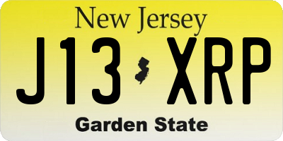 NJ license plate J13XRP