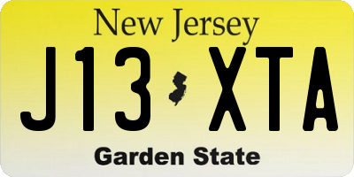 NJ license plate J13XTA