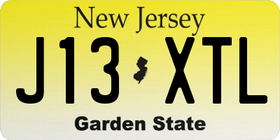 NJ license plate J13XTL