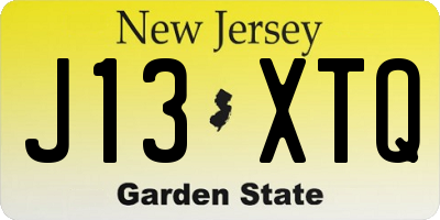 NJ license plate J13XTQ