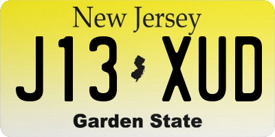 NJ license plate J13XUD