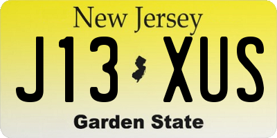 NJ license plate J13XUS
