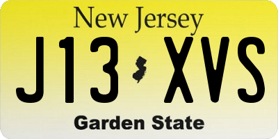 NJ license plate J13XVS