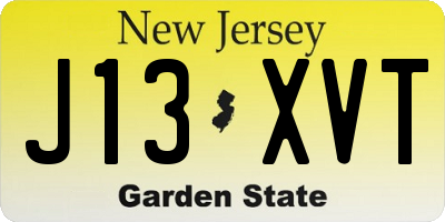 NJ license plate J13XVT