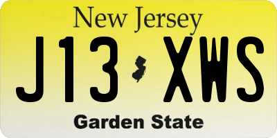 NJ license plate J13XWS