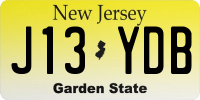 NJ license plate J13YDB
