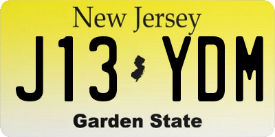 NJ license plate J13YDM