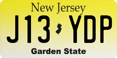 NJ license plate J13YDP