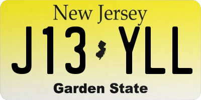 NJ license plate J13YLL