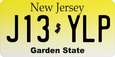 NJ license plate J13YLP