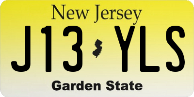 NJ license plate J13YLS