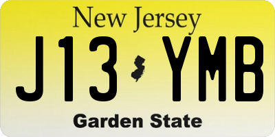 NJ license plate J13YMB