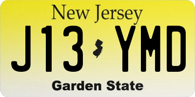 NJ license plate J13YMD