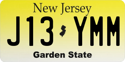 NJ license plate J13YMM