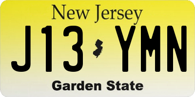 NJ license plate J13YMN