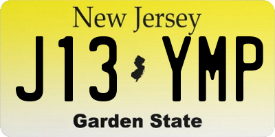 NJ license plate J13YMP
