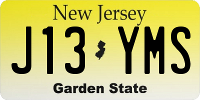 NJ license plate J13YMS