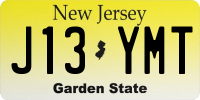 NJ license plate J13YMT