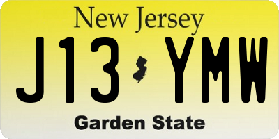 NJ license plate J13YMW