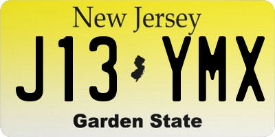 NJ license plate J13YMX
