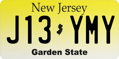 NJ license plate J13YMY