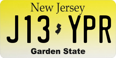 NJ license plate J13YPR