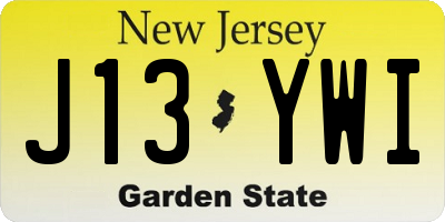NJ license plate J13YWI