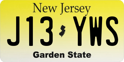 NJ license plate J13YWS