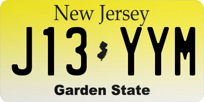 NJ license plate J13YYM