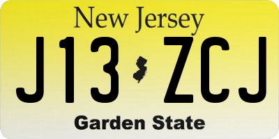 NJ license plate J13ZCJ