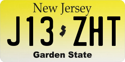 NJ license plate J13ZHT