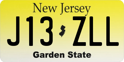NJ license plate J13ZLL