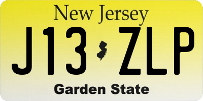 NJ license plate J13ZLP