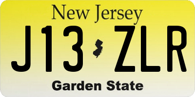 NJ license plate J13ZLR