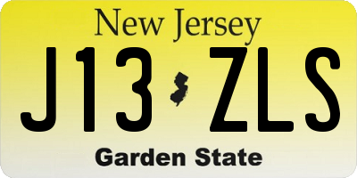 NJ license plate J13ZLS