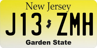 NJ license plate J13ZMH