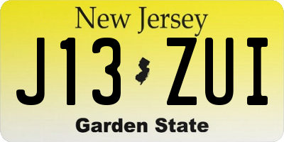 NJ license plate J13ZUI
