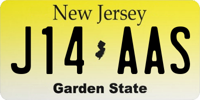 NJ license plate J14AAS