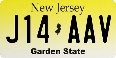 NJ license plate J14AAV