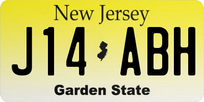 NJ license plate J14ABH