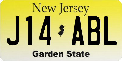 NJ license plate J14ABL
