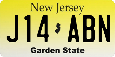 NJ license plate J14ABN