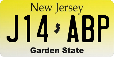 NJ license plate J14ABP